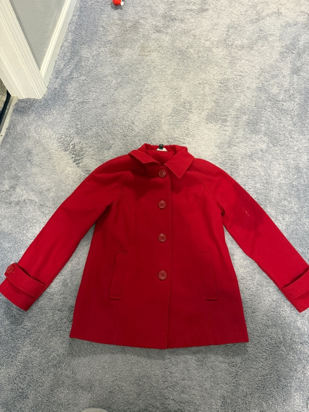 George Blazer Size S 4-5 Red Lined Long Sleeve Pockets 4 Button Front Womens